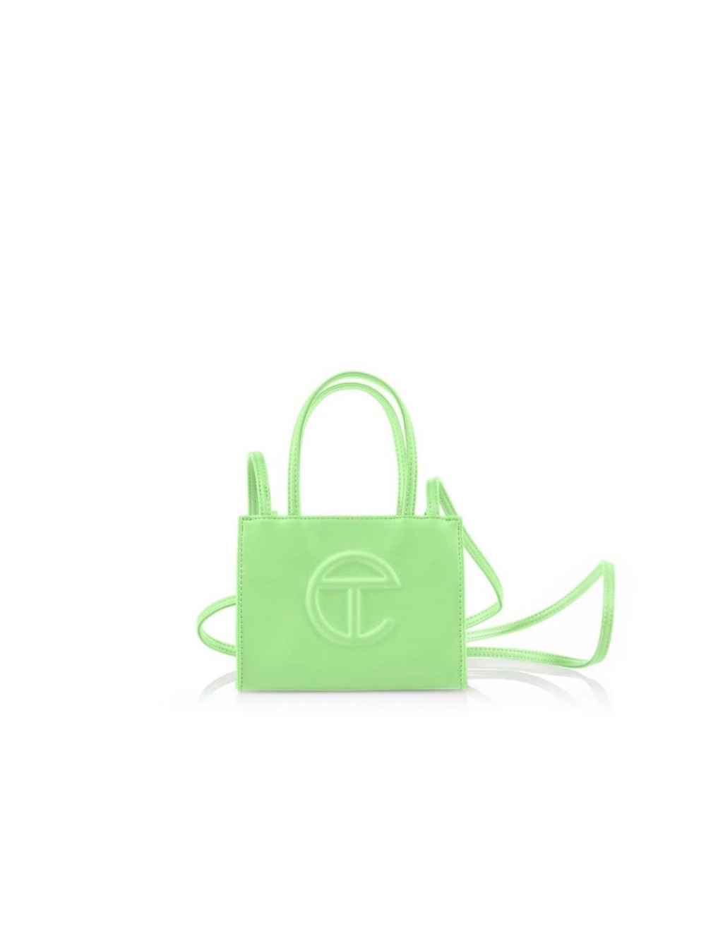 Mini Tote Bag in Light Green with Embossed Logo